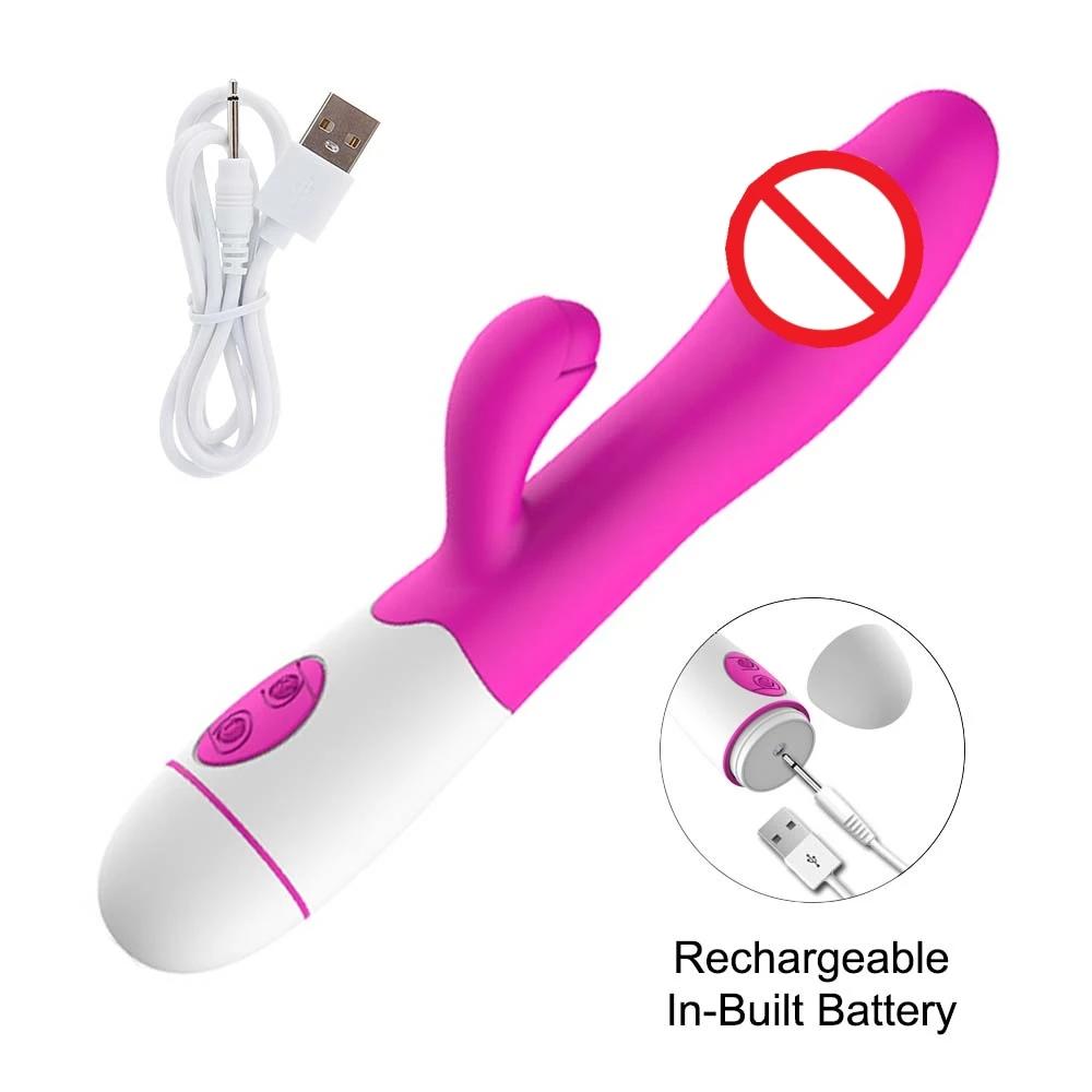 Powerful Rabbit Vibrator Dildo Dual Vibration G Spot Clitoris Stimulation Masturbators Vaginal Massager Adult For Women Sex Toys
