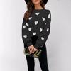 Winter new Valentine's Day love pullover women's knitted sweater women's large size loose sweater women