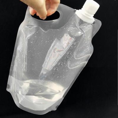 Contenitore d'acqua trasparente 2L Portatile Bocca piccola Maniglia Pieghevole Sacca d'acqua Nessuna perdita Forniture per sport all'aria aperta