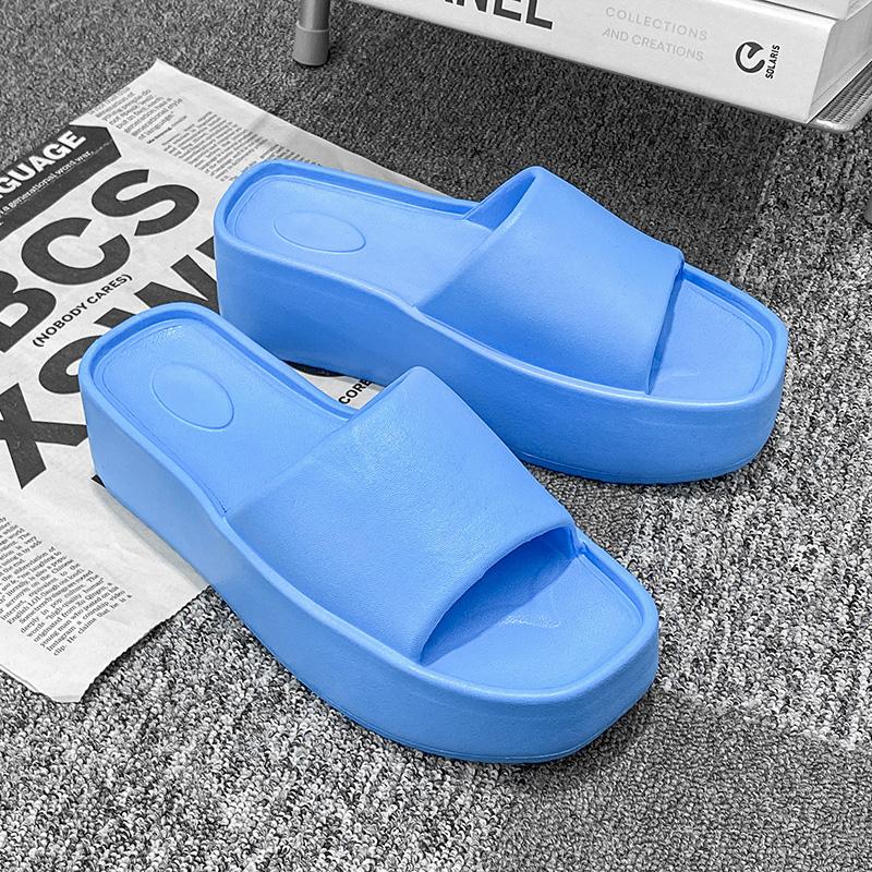 

Fashion EVA Ladies Beach Slippers Thick Bottom 6CM Soft Comfortable Anti-Slip Odor-Resistant Fashion Home Wear Outdoor Sandals EVA Cloud 35-36 светло-синий