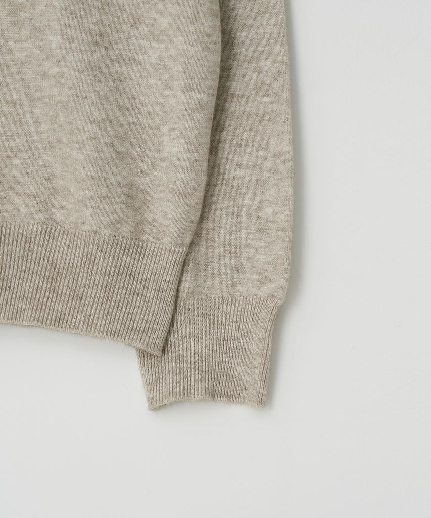 EZIO Wholegarment Cashlike Round Knit_Beige