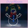 Christmas Snowman Metal Garden Decor With Lights For Holiday Festivities