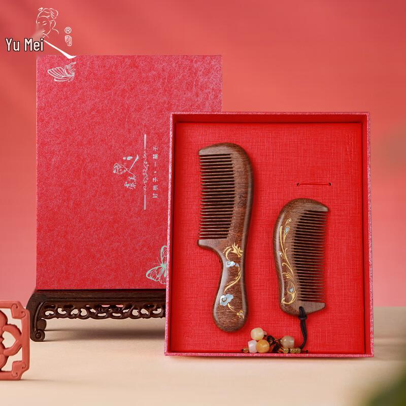 Элегантная черная золотая сандаловая массажная расческа