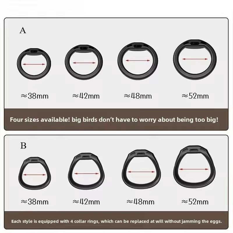 Soft Silicone Chastity Cage Device Anti-Cheating Penis Lock with 4 Size Cock Rings Penis Restraints for Men Discreet Sex Toys