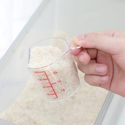 180ML Plastic Rice Measuring Cup Precision with Handle Easy Storage Comapct Cooking Exact Measurement Rice Cup