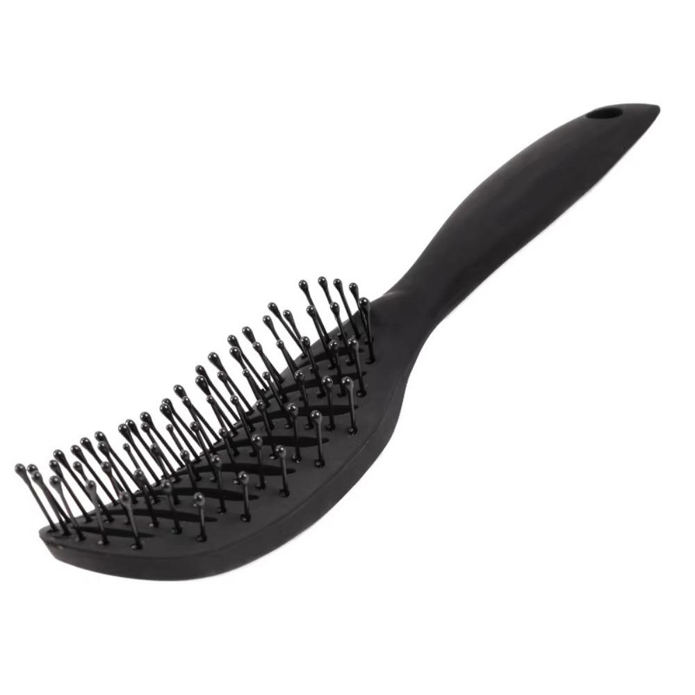 Portable Anti Static Styling Hair Brush Heat-Resistant Plastic Curved Vent Drying Brush 9 Row Rack Wide Tooth Scalp Massage Comb