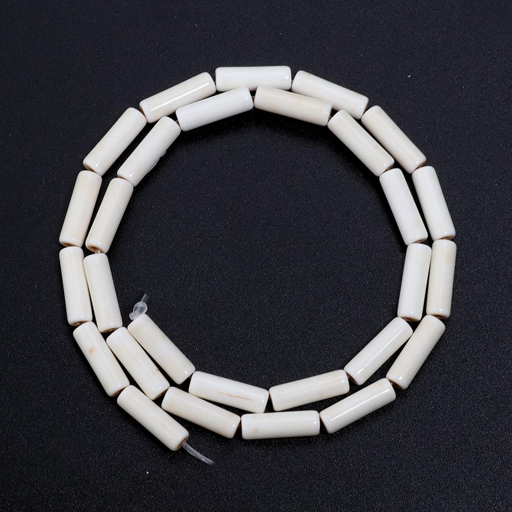 Natural Turquoise Stone Beads Blue White Cylinder Tube Shape Loose Spacer Beads For DIY Charm Bracelet Necklace Jewelry Making