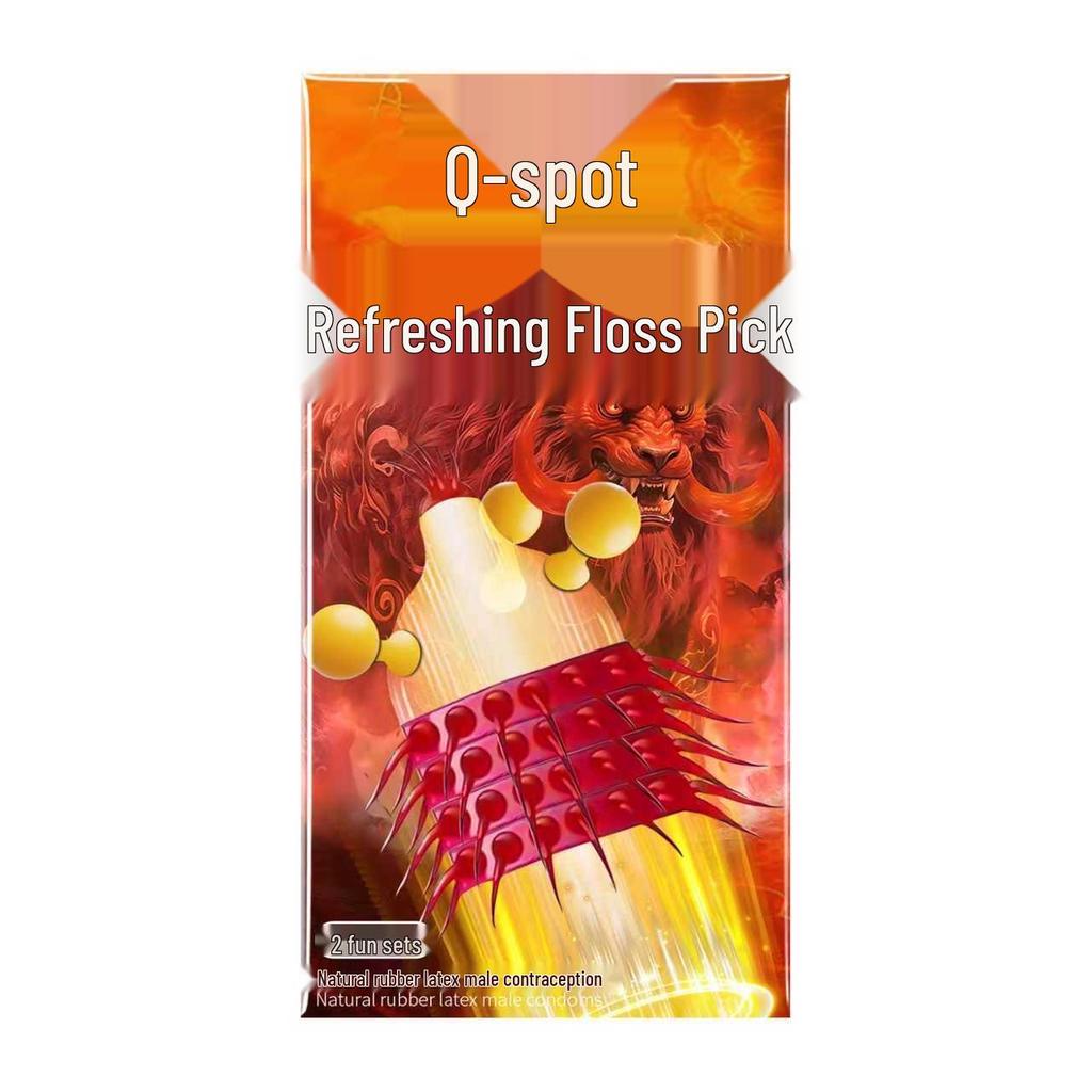 Q Point Thorn Set: Erotic Couples' Condoms with Large Particles, 2pcs/pack