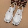 Spring White Gentlemen's Leather Shoes Luxury Brand Platform Oxford Shoes Mens Leather Soft Sole Comfortable Party Wedding Shoes
