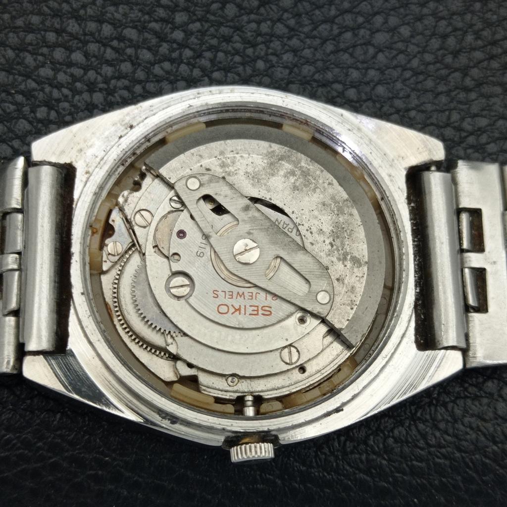 GENUINE VINTAGE SEIKO 5 AUTOMATIC 6119C JAPAN MENS WHITE DIAL WATCH A702463-5 R124-a702463