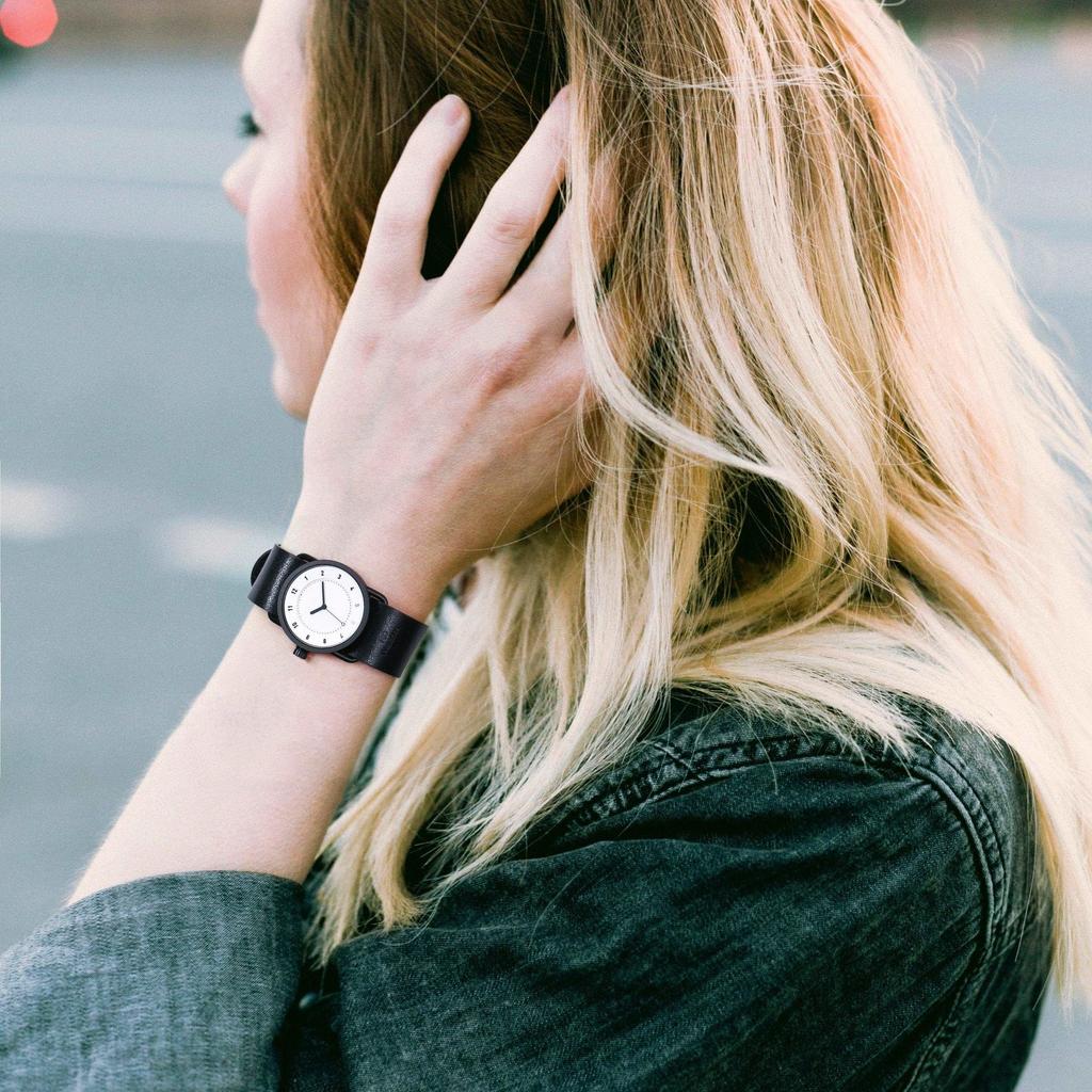 TID Watches 36mm White Dial Black Leather Strap Black Buckle Minimalist Design Quartz Movement Unisex Nordic Watch No.1 Swedish-Inspired