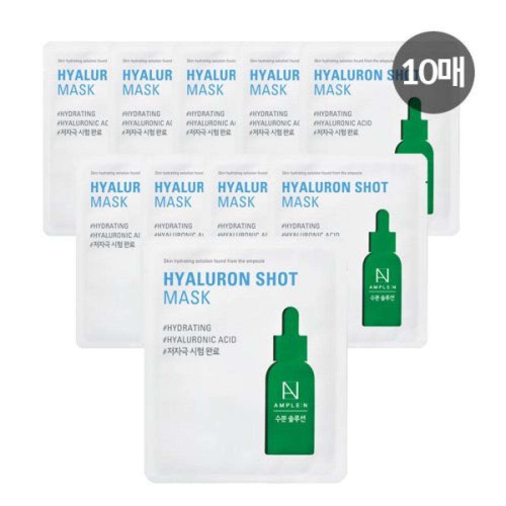 Amplen Hyaluronic Shot Moisturizing Mask Pack 10 Sheets none