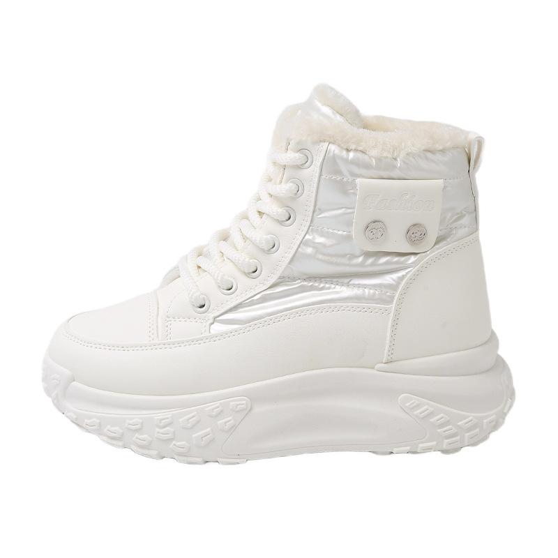 Winter high-top outdoor velvet dad shoes new ins female students thick soles increase height casual warmth