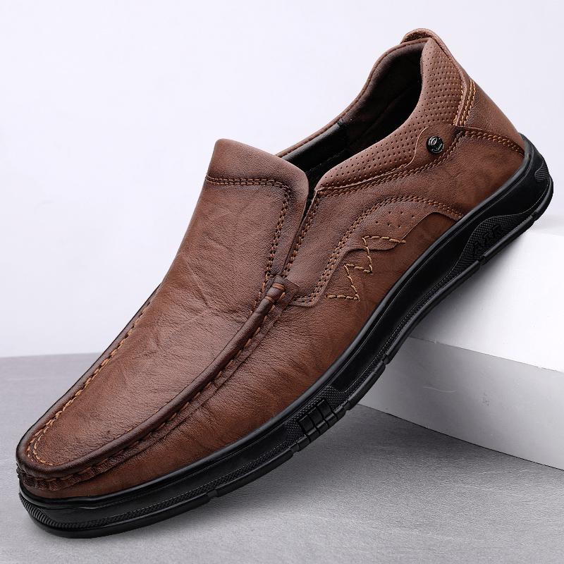 

Чоловічі туфлі з натуральної шкіри Чоловічі весняні лофери Сліпони для ділового повсякденного шкіряного взуття Класичне дихаюче взуття на плоскій підошві 45