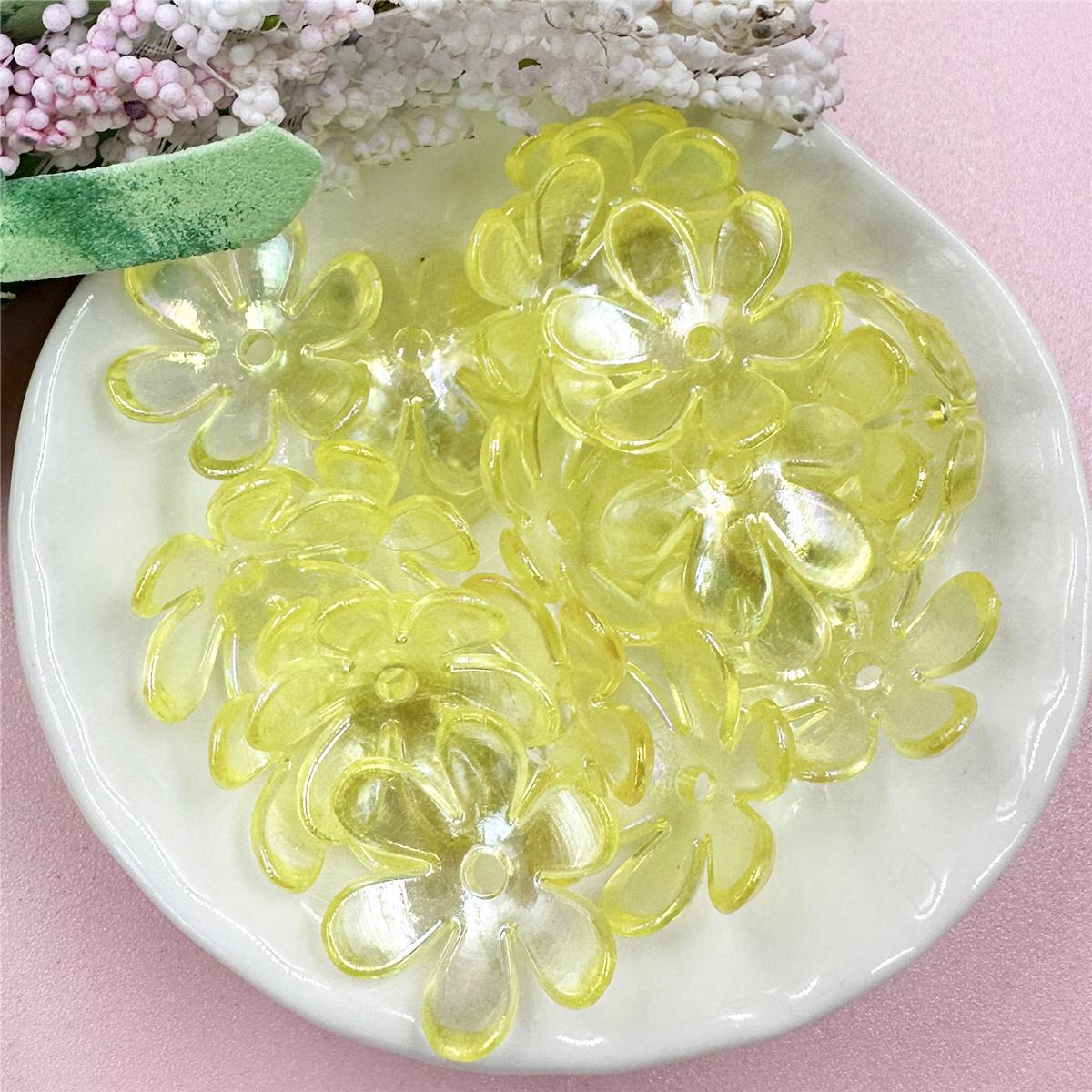 

100 шт., 6 лепестков, цветочный сосуд, аксессуары для самостоятельной работы, материалы ручной работы, изготовление ювелирных изделий для волос, мода жёлтый