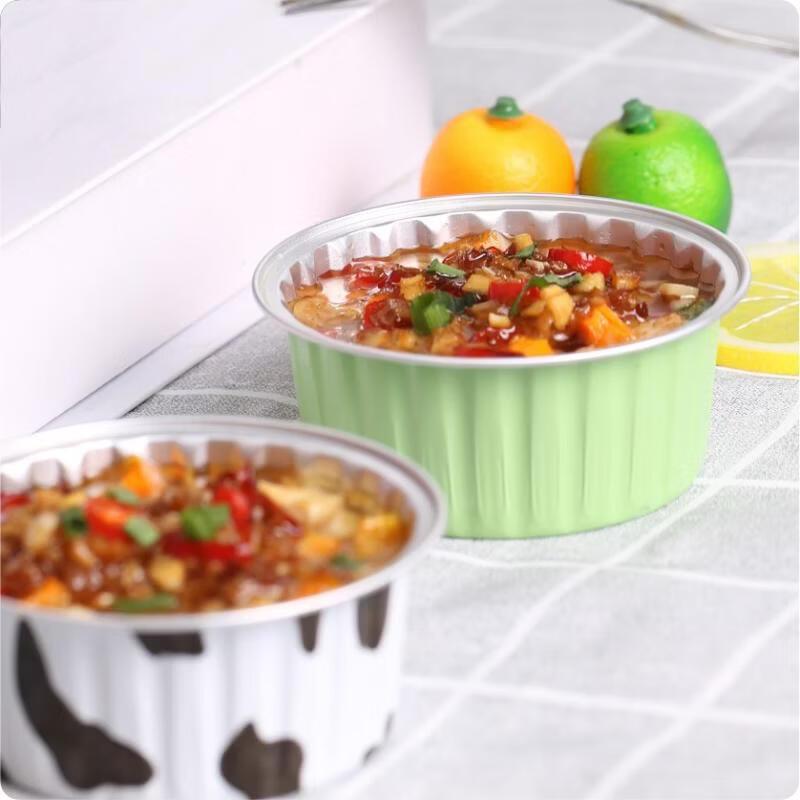 MDNG Thickened Round Tin Foil Baking Cups with Lids