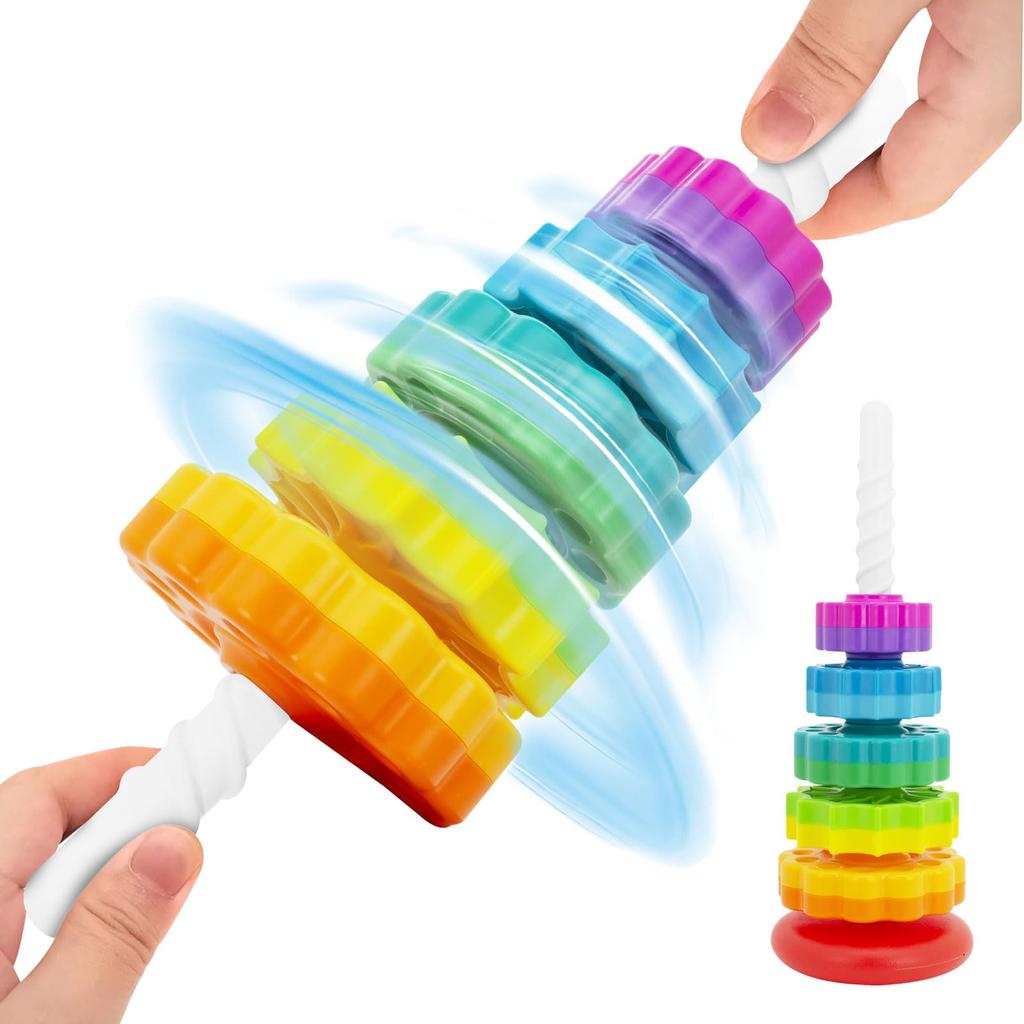 Baby Spin Stack Toy, Premium Stacking Toys for Kids, Spinning Stacking Toy for Babies and Toddlers, Educational Toddler Learning Toy