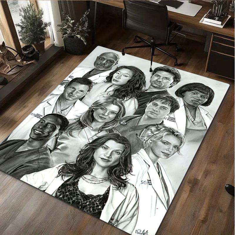 1Pc Grey's Anatomy Print Rug - Home Decoration Carpet For Living Room Bedroom Flooring Computer Chair Area Rug