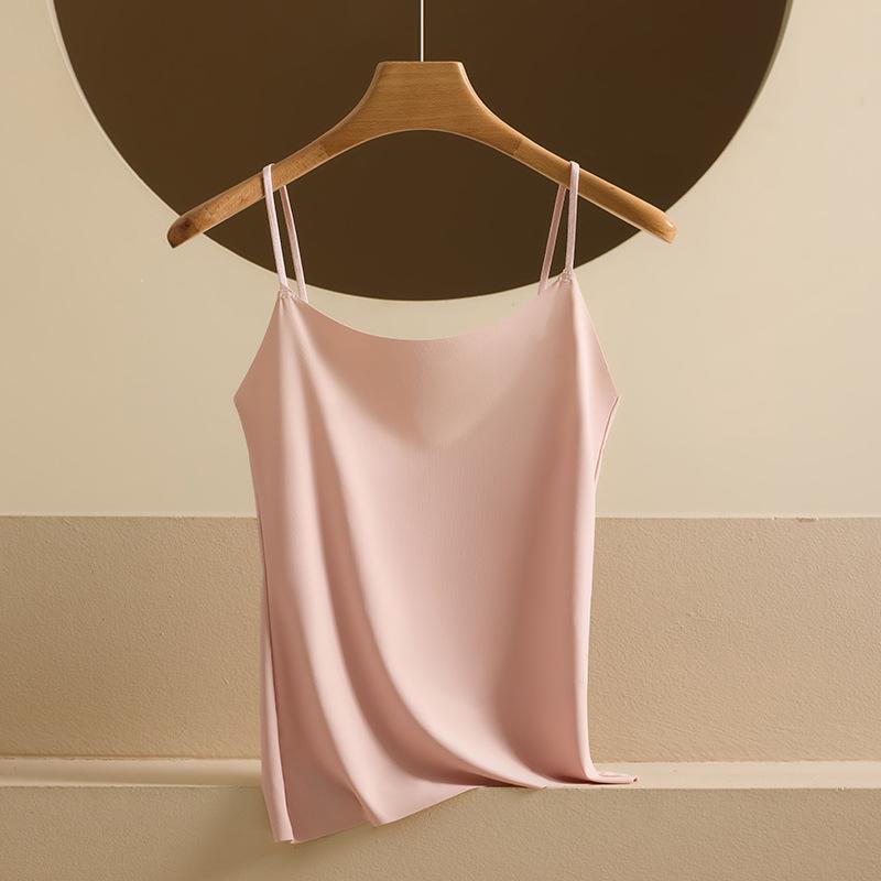 Women's Seamless Summer Ice Silk Camisole - Breathable, Anti-Exposure, Versatile, Slimming, Plus Size Tank Top