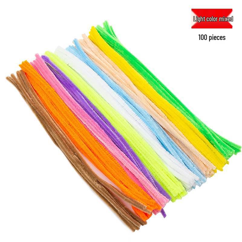 Encrypted Pipe Cleaners: Dense, Thickened 8mm White Strips with Mixed Colors for Handmade DIY Bouquets