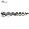 Alisouy 2PC Edelstahl Finger Blume Eule Fledermaus Ohr Tunnel Plug Flesh Expander Bahren Messgeräte Ohrring Piercing Körper Schmuck