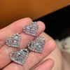 Luxury Diamond-Studded Heart Pendant Earrings for Women - Chic and Trendy Light Fashion