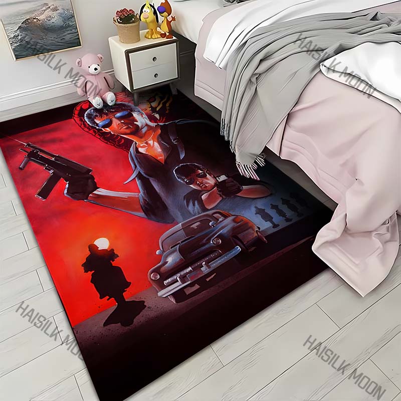 

1PC Man with gun, car Carpet for Living Room Bedroom Sofa Home Decor Rus Non-slip Floor Mat Luxury Gift 40cm x 60cm