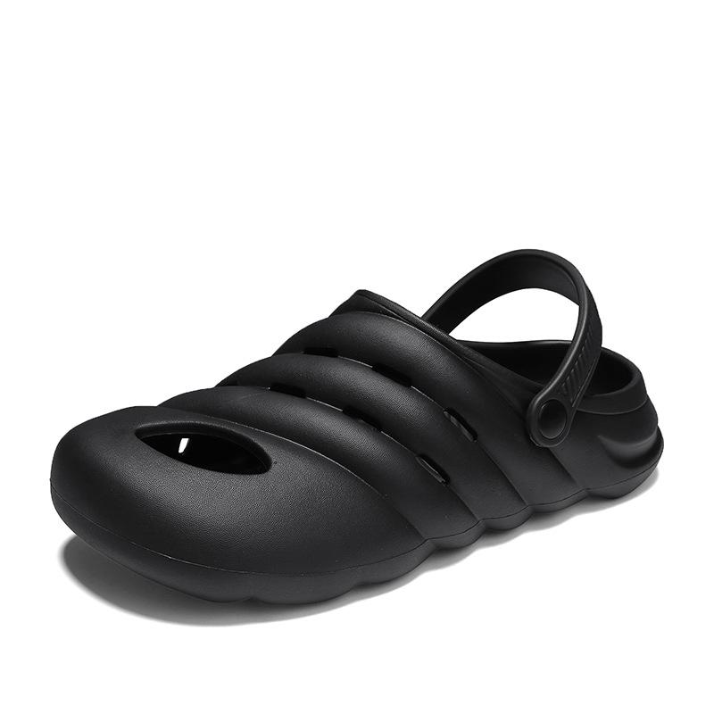 Men'S Outdoor Wear Indoor Dual-Purpose Beach Hole Shoes Trendy Non-Slip Soft-Soled Outdoor Large-Size Bag Head Slippers