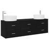 Bathroom Furniture Set 3 Pcs Black 161.5 X 44.5 X 80 Cm