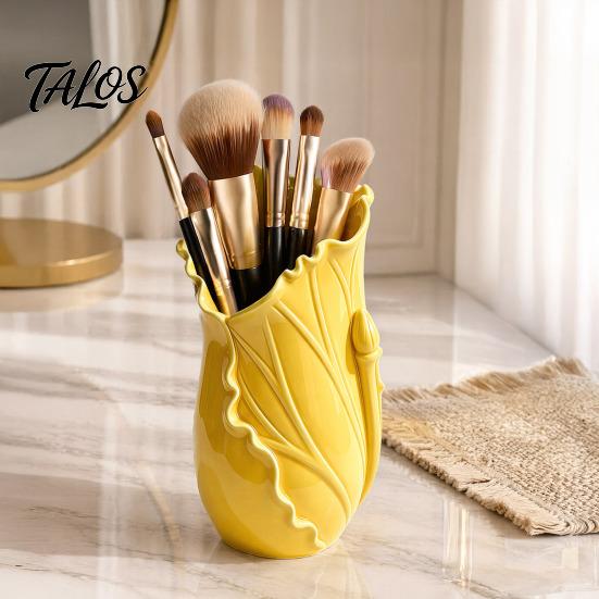 Decorative Pencil Holder for Office Lotus Leaf Pen Holder, Modern Creative Cup Desk Organizer Supplies Makeup Brushes Sustainable Stationery Storage