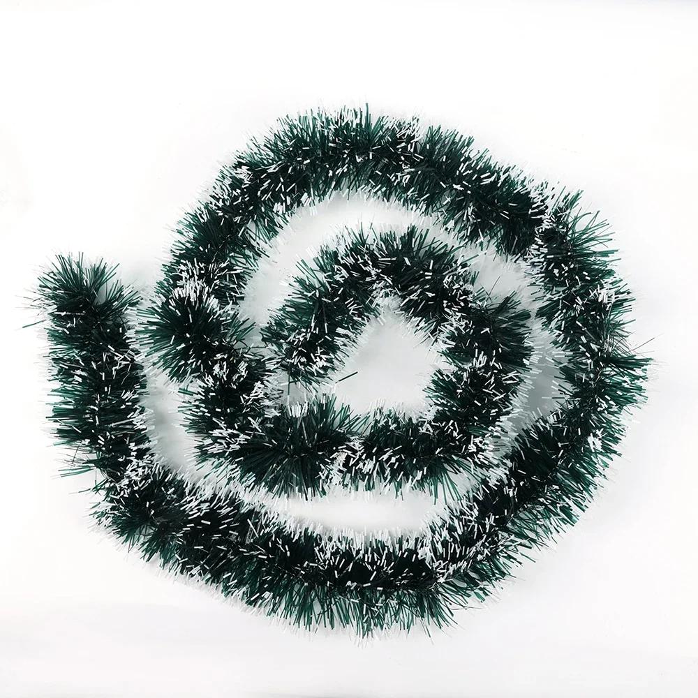 

Christmas Tinsel Ribbons 2-20M Xmas Tree Green White Cane Ribbon Garland Hanging Pendent Wreath Ornaments Party Home Decoration 2M темно-зеленого