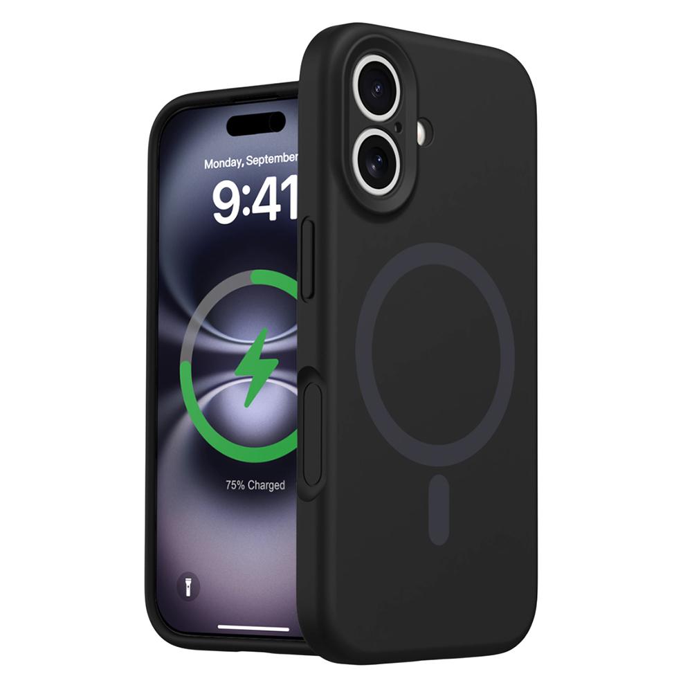 For iPhone 16 Case Compatible with MagSafe Precise Cutouts Liquid Silicone+PC Phone Cover
