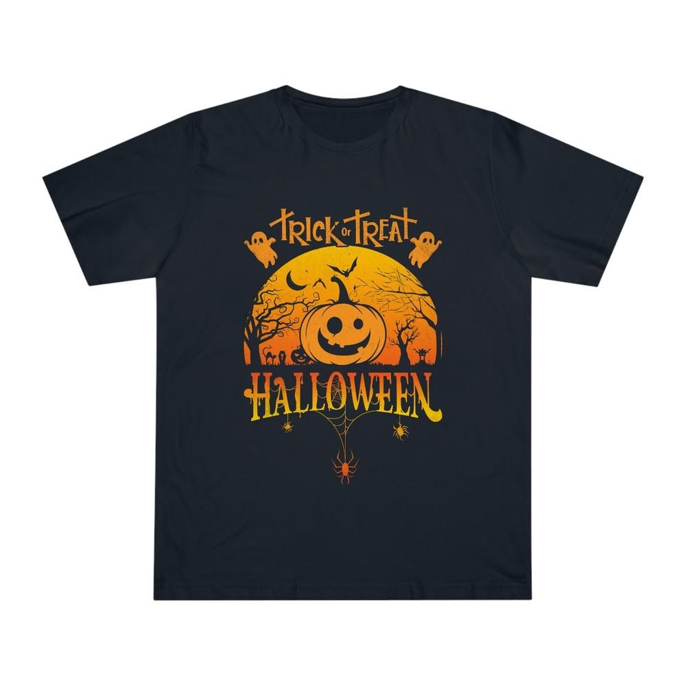 Funny Pumpkin Halloween Tshirt Mini Ghost Horror Trick Or Treat Unisex Tee Top