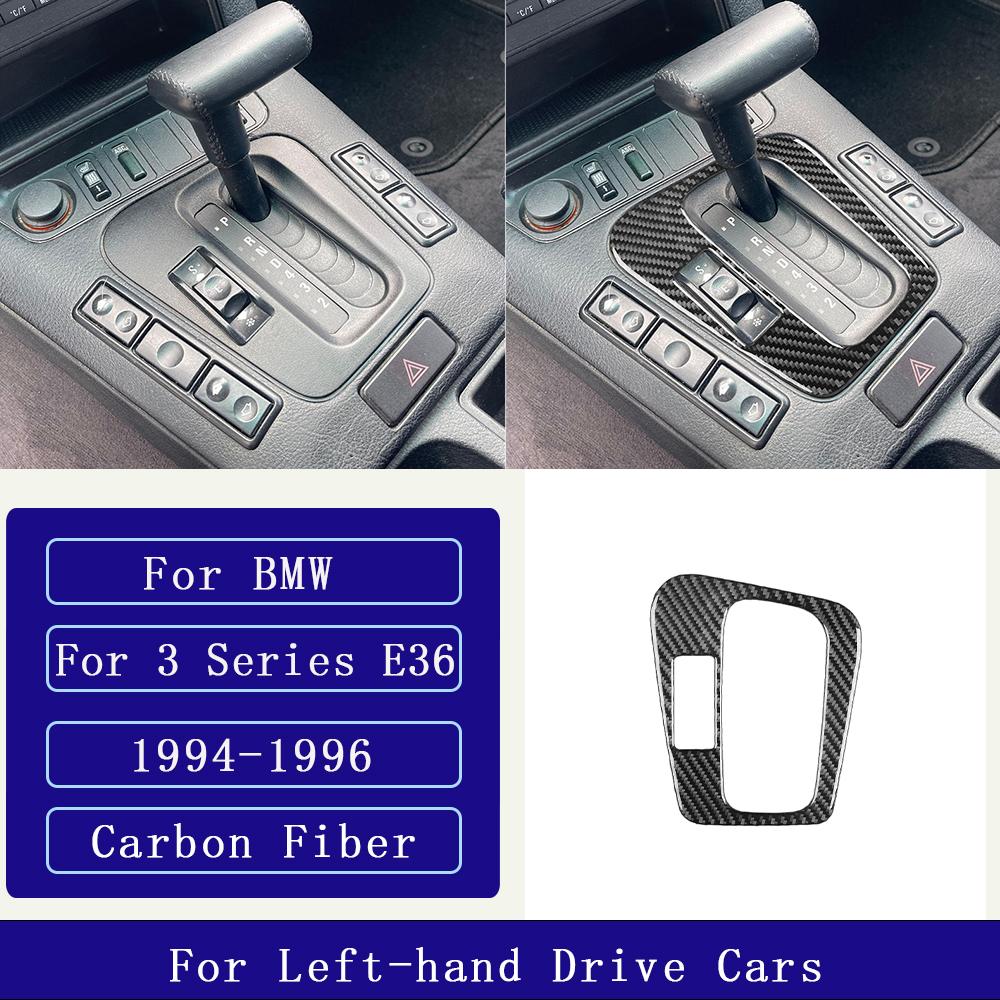 Para BMW Serie 3 E36 1994-1996 Fibra de Carbono Panel Central de la Palanca de Cambios Recorte Cubierta Accesorios de Coche Pegatina Decorativa Interior