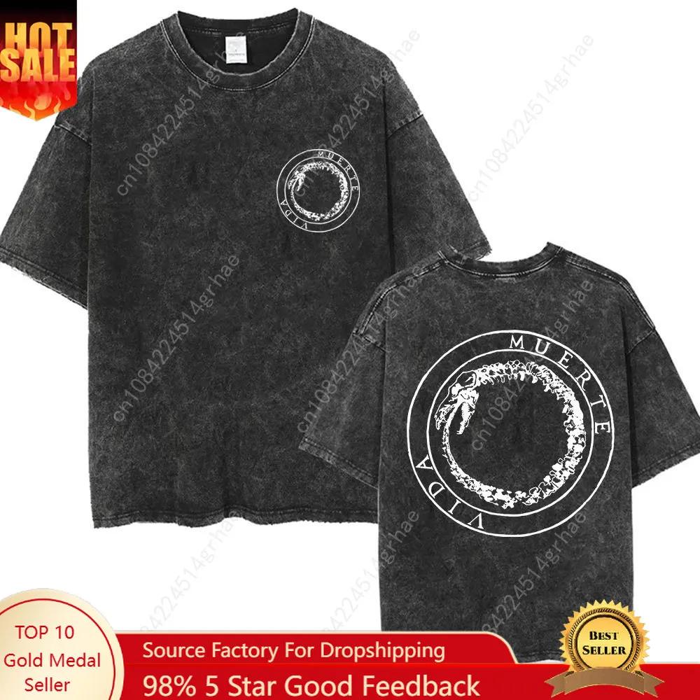 Vintage Washed Canserbero Logo 2025 Merch T Shirts Rap Gothic Style Hip Hop Short Sleeve Tshirt Men Women Casual Oversized Tees