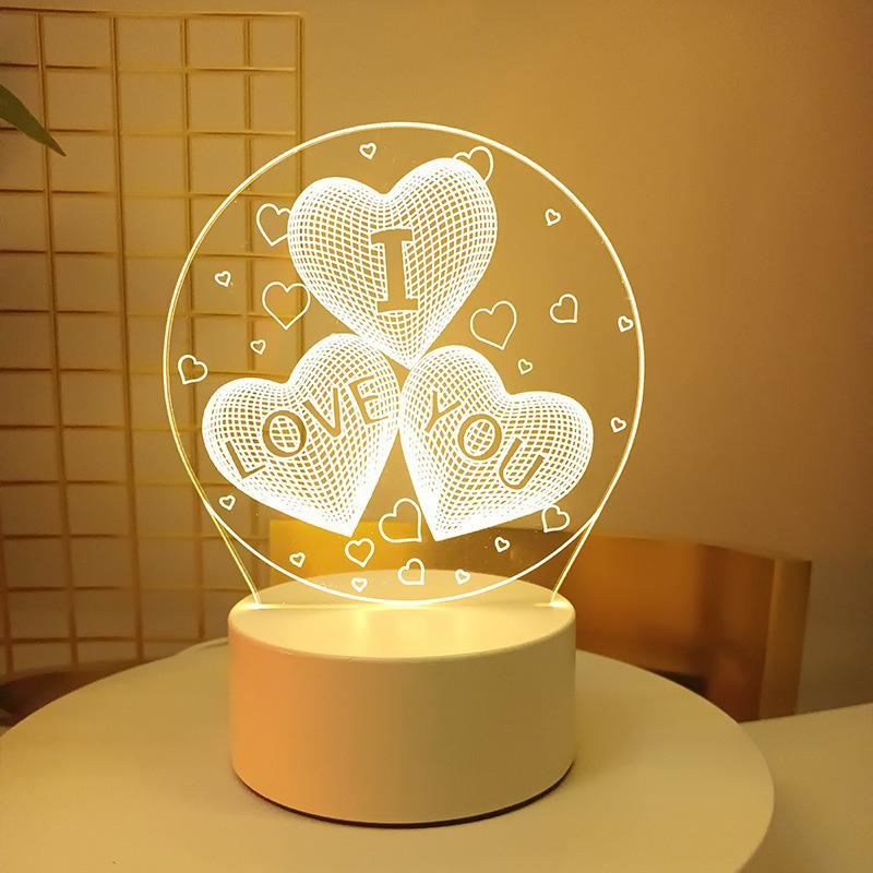 3D Bear Night Light Acrylic Table Lamp for Bedroom