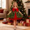 Red & Green Sequin Christmas Dress: Santa Claus Snowflake Costume, Girls' Mesh Princess Dress