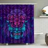 Tuniu Cool Japanese Oni Demon Face Shower Curtain Scary Gothic Wall Decor For Bathroom Unique Art