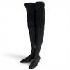 Pristine Knee High Boots Black Suede Leather Women 35 Used