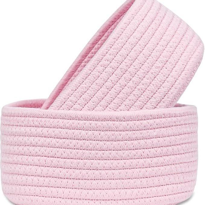 Cesto Portaoggetti Minimalista Moderno Con Design Intrecciato in Corda di Cotone Per Organizzazione Domestica e Uso Ufficio
