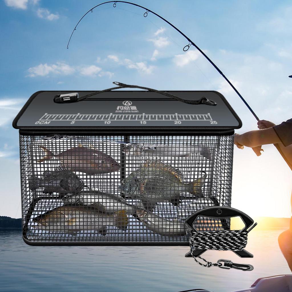 Float Basket ,Minnows Bucket for Live , Outside ,Lightweight, Multiuse Zipper Ing Mesh Cage Guard