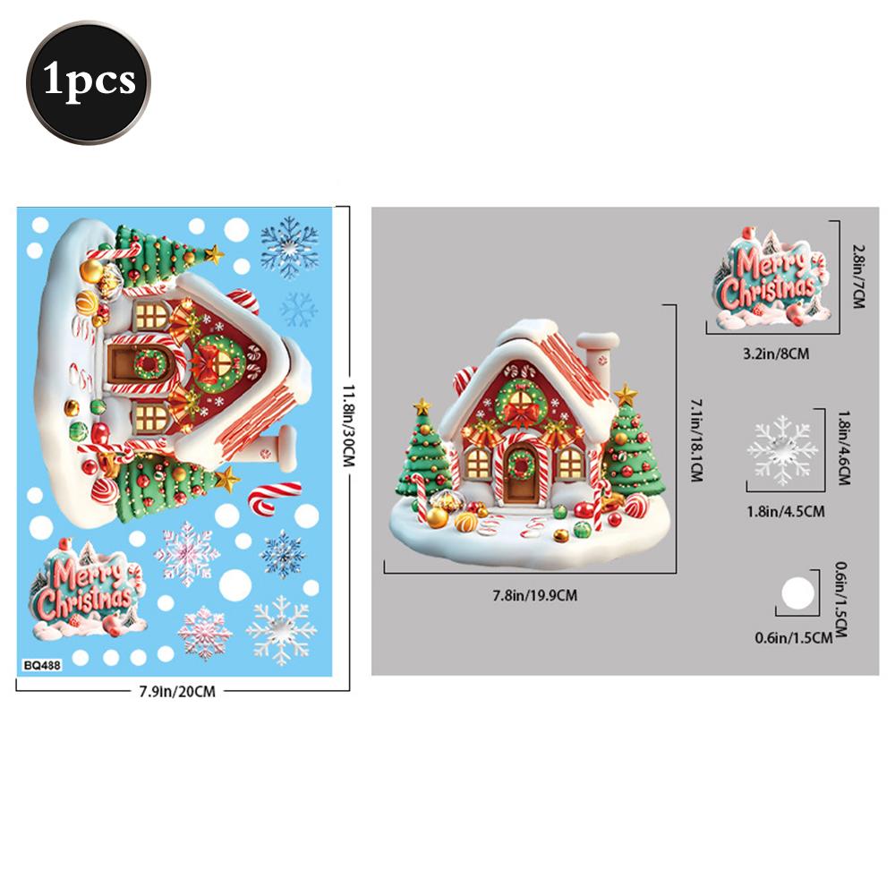 2026 Christmas Window Stickers Santa Claus Reindeer Snowmen PVC Static Glass Stickers No Glue Reusable Christmas Home Decoration