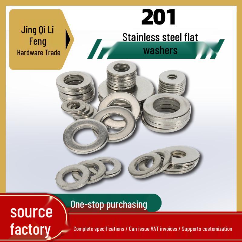 201 Stainless Steel Flat Washer M3-M45, Special Metal Screw Gasket M3 (3x7x0.6mm) 10 pcs