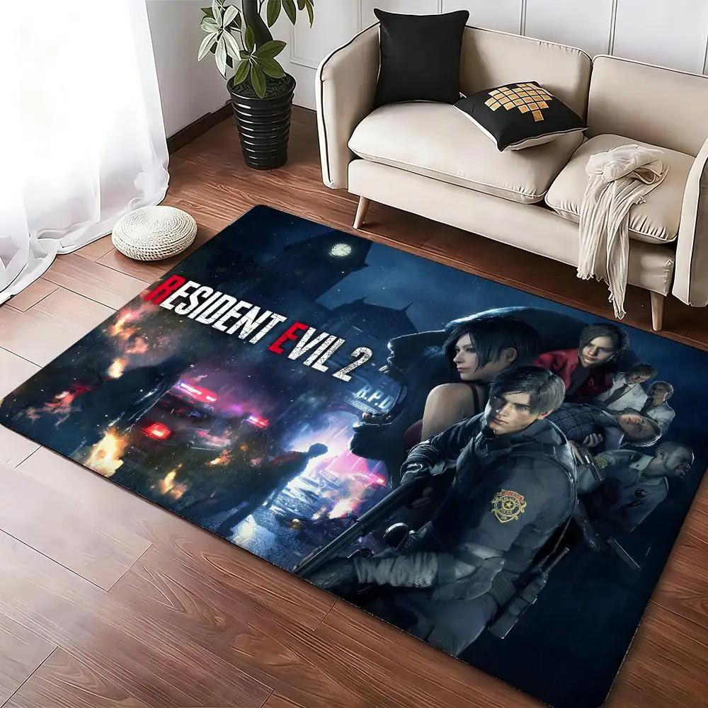 Resident-Evils Horror Game Movie Floor Mat Soft Thickened Absorbent Non-Slip Bedroom Living Room Door Mat Home Flannel Rugs