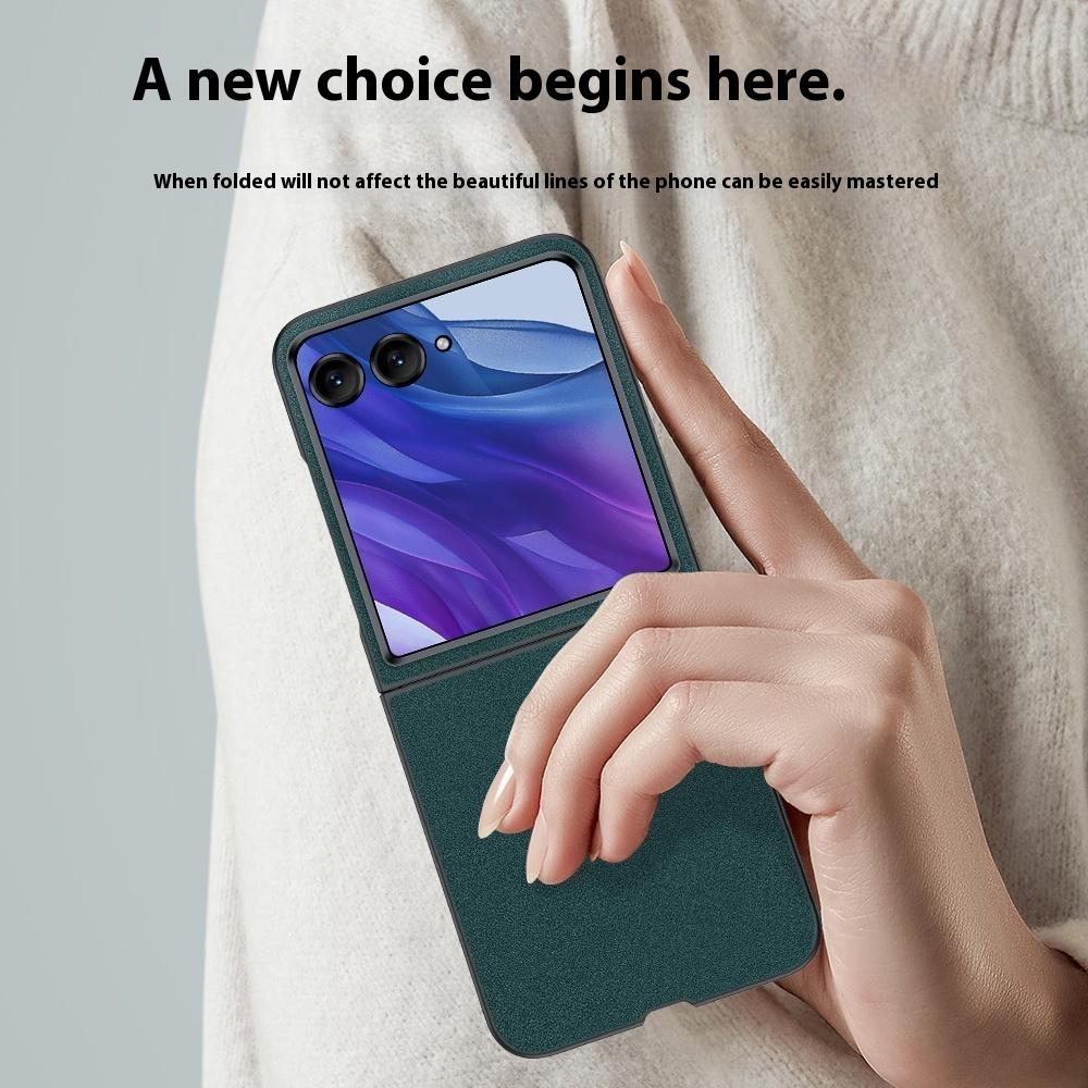 For Motorola Razr 60 Ultra 5G Case Slim Leather Coated Hard PC Folding Phone Cover