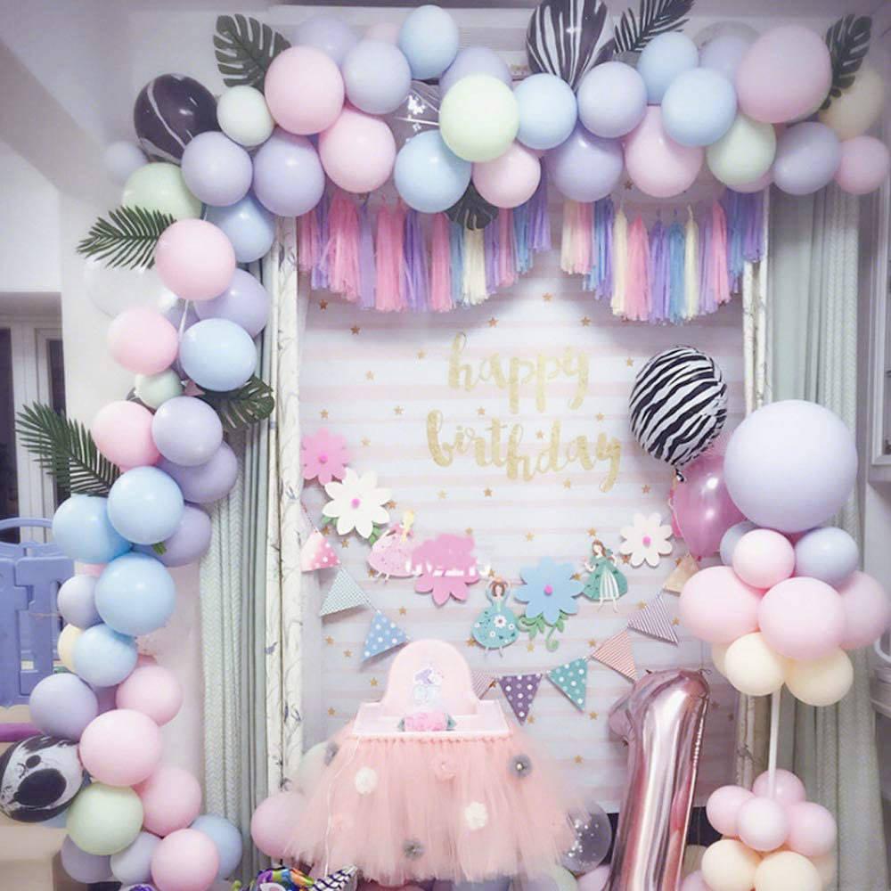 Girlanda Balonowa Macaron, Zestaw Pastelowy Tęczowy, 78 Balonów
