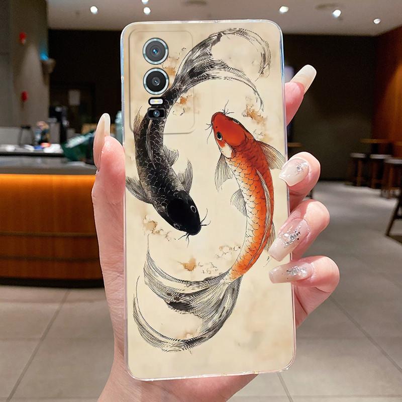 Casing For Vivo Y76S Y76 5G Phone Case Luxury Dragon Cute Cool Boys Girls Pattern Soft Silicone Back Cover Transparent TPU Shell
