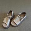 French platform open-toed sandals women's 2025 new retro versatile Velcro with skirt commuter Roman sandals