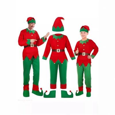 Christmas Parent-child Clothing Children's Green Elf Performance Clothing Kindergarten Men's Christmas Parent-child Suit