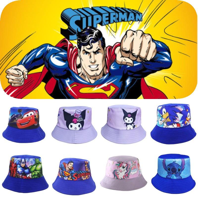 Cartoon Kids Fishing Hat With Sun Protection In Cars Stitch Spiderman And More!